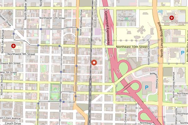Map showing Prairie OKC Taproom in Oklahoma City