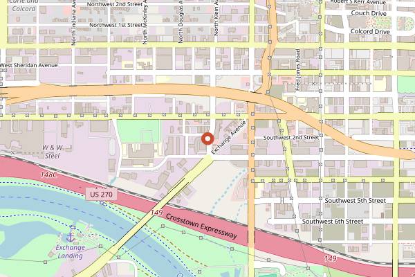 Map showing OKC Farmers Public Market in Oklahoma City