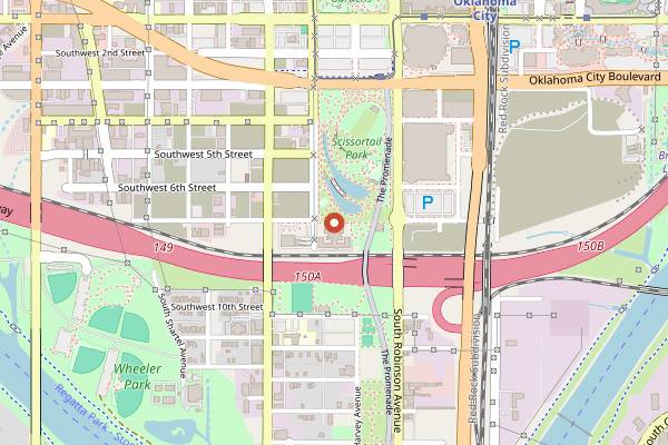 Map showing OSU-OKC Farmers Market in Oklahoma City