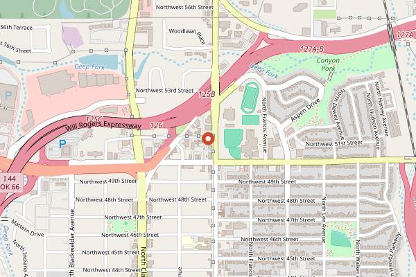 Map showing 51st Street Speakeasy in Oklahoma City