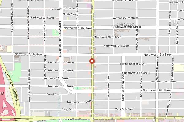 Map showing Lost Highway Bar in Oklahoma City