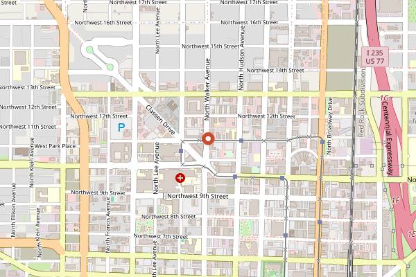 Map showing O Bar in Oklahoma City