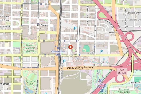 Map showing Santos Mexican Kitchen and Cantina in Oklahoma City