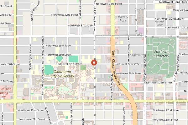 Map showing The Blue Door in Oklahoma City