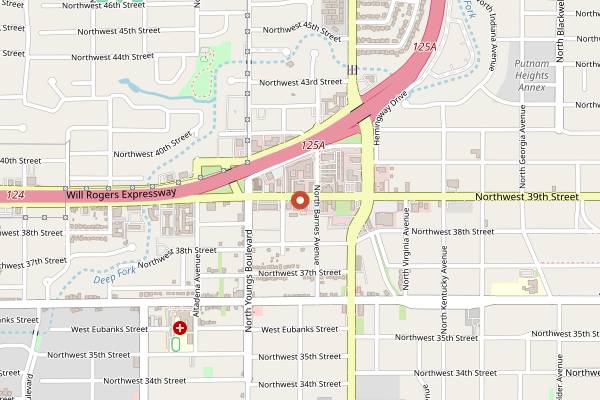 Map showing The Boom in Oklahoma City