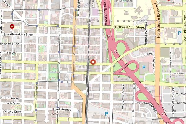 Map showing Parlor OKC in Oklahoma City