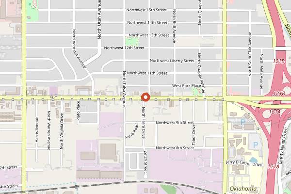 Map showing Taqueria Sanchez in Oklahoma City
