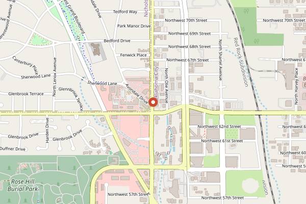 Map showing The Metro Wine Bar and Bistro in Oklahoma City