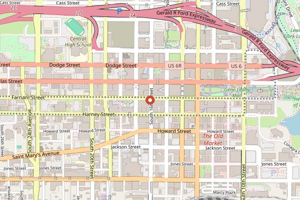 Map showing Cattle Call in Omaha