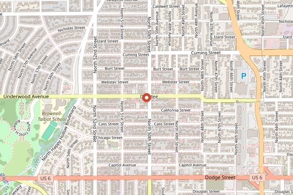 Map showing Dundee Dell in Omaha