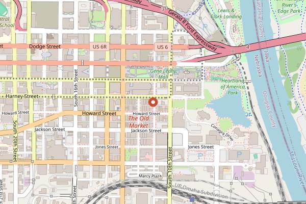 Map showing M's Pub in Omaha