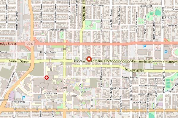 Map showing Nite Owl Blackstone in Omaha