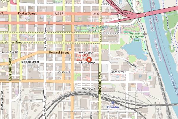 Map showing Upstream Brewing Company in Omaha