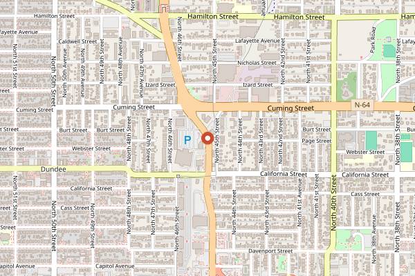 Map showing Saddle Creek Breakfast Club in Omaha