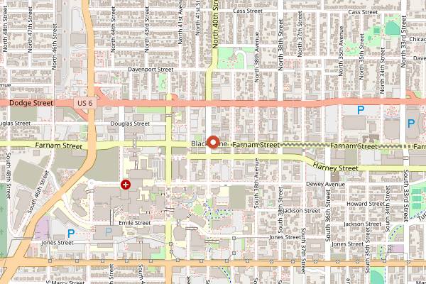 Map showing Archetype Coffee (Blackstone) in Omaha