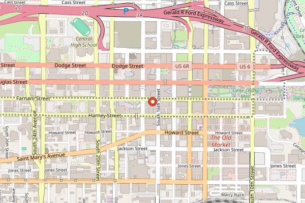 Map showing Block 16 in Omaha