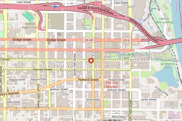 Map showing Kitchen Table in Omaha