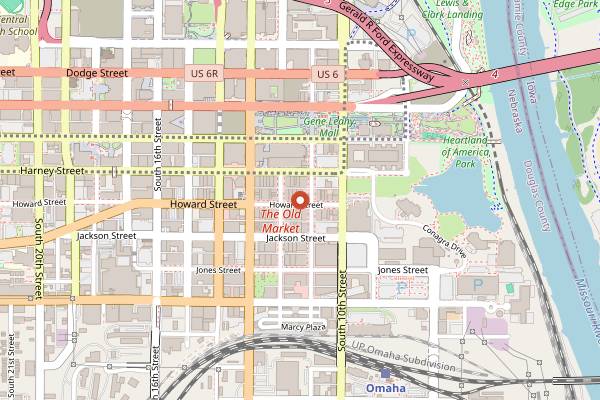 Map showing Gather in Omaha
