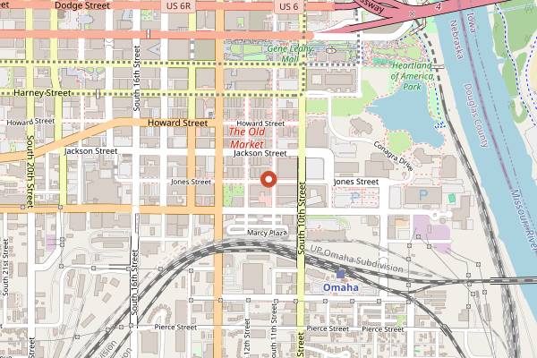 Map showing The Boiler Room in Omaha