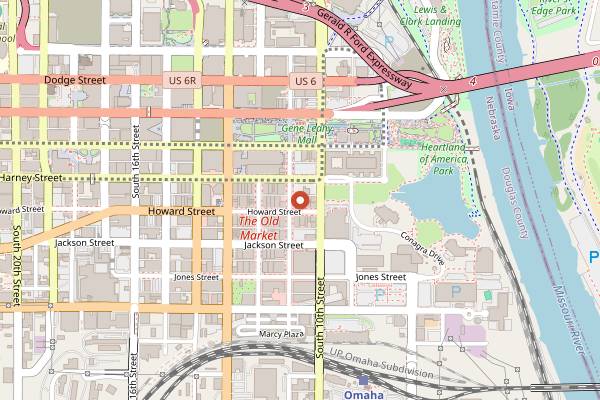 Map showing V. Mertz in Omaha