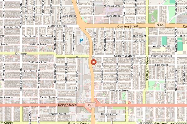 Map showing Lalibela Ethiopian Restaurant in Omaha