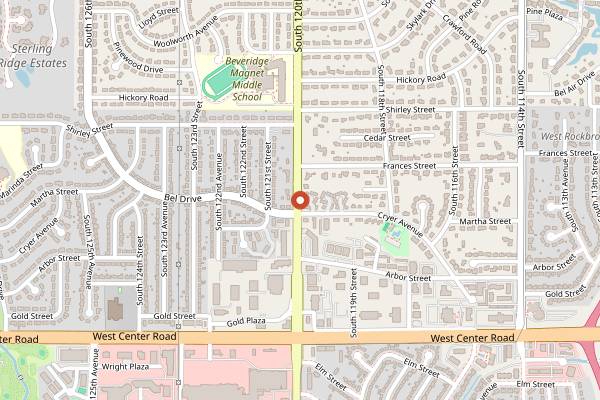 Map showing Inner Rail Food Hall in Omaha