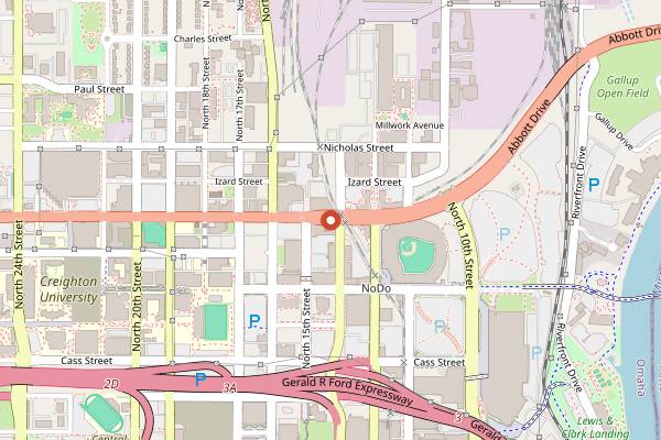Map showing Turner Park Night Market in Omaha