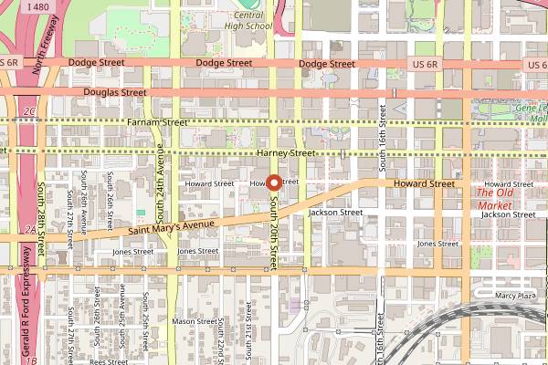 Map showing Crescent Moon in Omaha