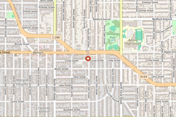 Map showing Gillan's Village Inn in Omaha