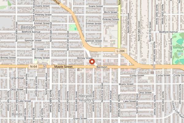 Map showing Reverb Lounge in Omaha