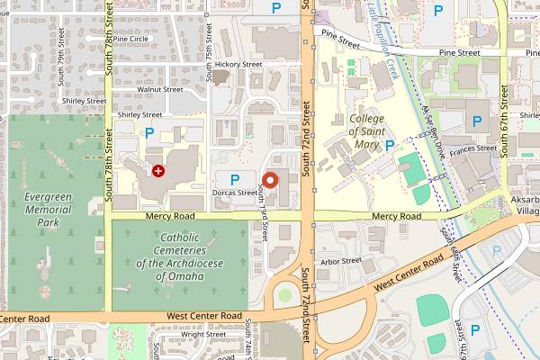 Map showing The Drover in Omaha