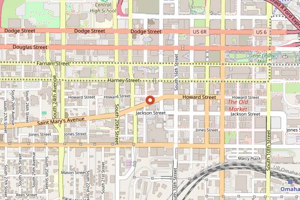 Map showing Dirty Birds in Omaha