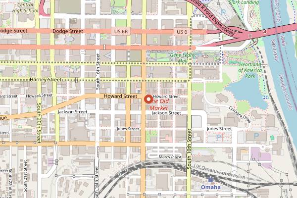 Map showing Eat the Worm in Omaha