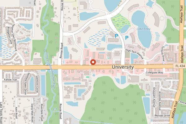 Map showing Lazy Moon Pizza in Orlando