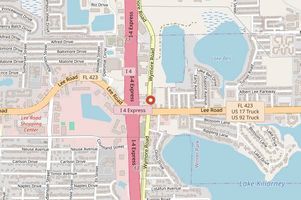 Map showing Olde Hearth Bread Company in Orlando