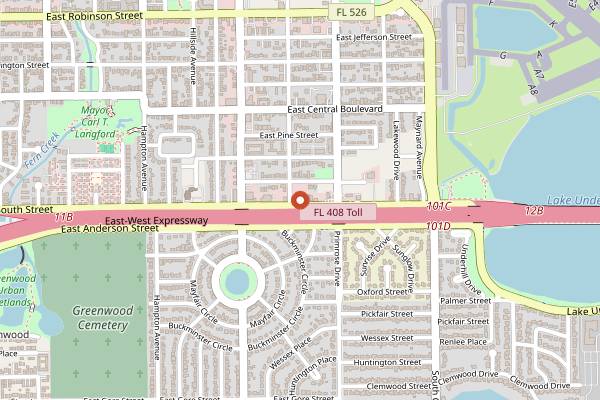 Map showing Valhalla Bakery in Orlando