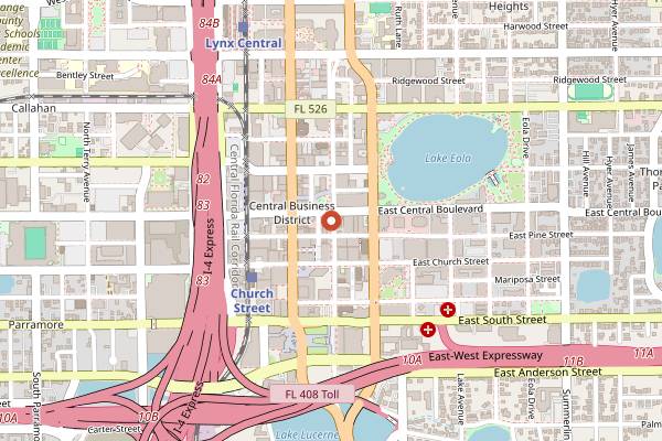 Map showing Mathers Social Gathering in Orlando