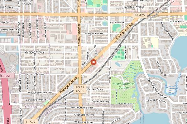 Map showing The Courtesy Bar in Orlando