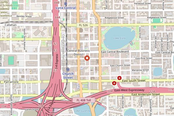 Map showing The Robinson Room in Orlando