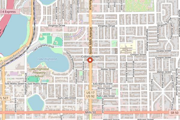 Map showing Will's Pub in Orlando