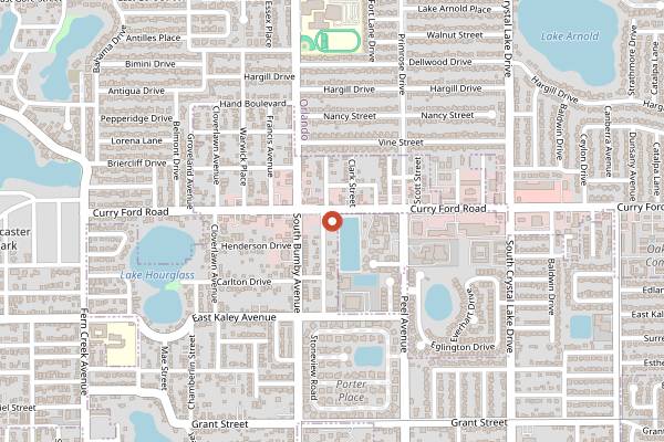 Map showing Hourglass Brewing at Hourglass District in Orlando