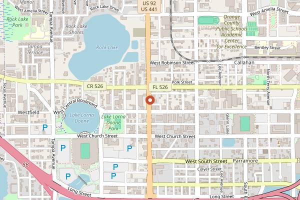 Map showing Ivanhoe Park Lager House in Orlando