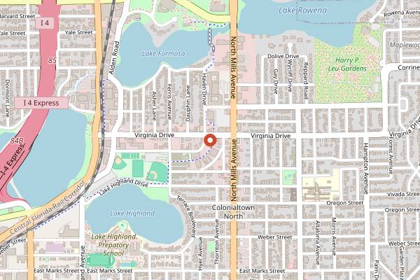 Map showing Ten10 Brewing Company in Orlando
