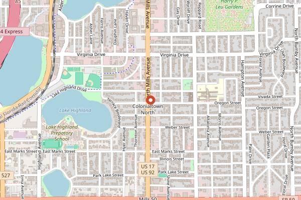 Map showing Hawkers Brunch in Orlando