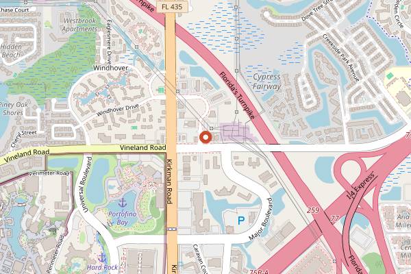 Map showing Soupa Saiyan in Orlando