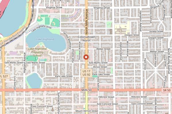 Map showing Tako Cheena in Orlando