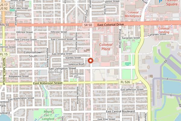 Map showing Beefy King in Orlando