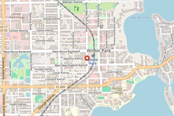 Map showing Ethos Vegan Kitchen in Orlando