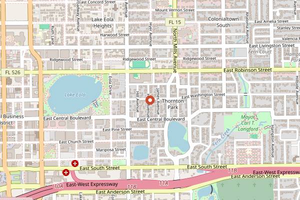 Map showing Graffiti Junktion in Orlando