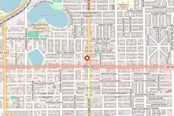 Map showing Pho 88 in Orlando